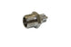 Snow Performance 3/8-inch NPT to 1/4-inch quick connect straight fitting for fuel or fluid lines, with metal construction and threaded ends.