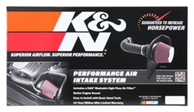 K&N Engineering Chevy Silverado V8 cold air intake kit with high-performance filter and intake tubing installed in engine bay