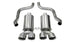 Polished CORSA Performance axle-back exhaust for Chevrolet Corvette C6 2005-2007 with 6.0L V8 engine, showing the shiny metal finish.
