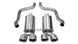 Polished CORSA Performance axle-back exhaust for Chevrolet Corvette C6 2005-2007 with 6.0L V8 engine, showing the shiny metal finish.