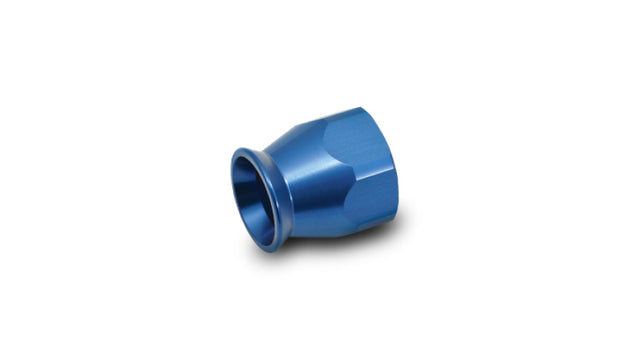 Blue Vibrant -4AN hose end socket for PTFE hoses, fitting securely onto fittings with a durable, vibrant-colored design.