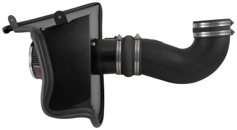 K&N Engineering Cold Air Intake for 2016 Chevy Camaro SS V8 6.2L showing the sleek intake tube and filter assembly.