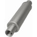 MagnaFlow Mag SS muffler with 14x4x4 inch dimensions and dual inlet/outlet pipes on a vehicle exhaust system.