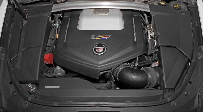 K&N 57 Series FIPK cold air intake kit for 2009-2015 Cadillac CTS-V V8 6.2L engine, featuring high-performance air filters and intake tubing.