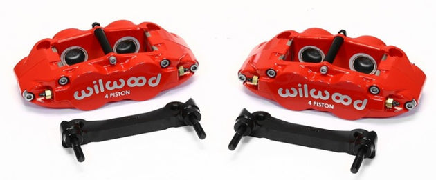 Wilwood Narrow Superlite 4R rear caliper and bracket kit in red for 97-13 C5/C6 Corvette with OEM rotors, big brake upgrade