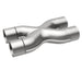MagnaFlow Smooth Trans X 3/3 X 14 SS steel exhaust X pipe for vehicle exhaust system, showing polished stainless steel finish.
