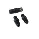 Snow Performance high flow 4AN water check valve fittings with stainless steel braided line for automotive cooling systems.