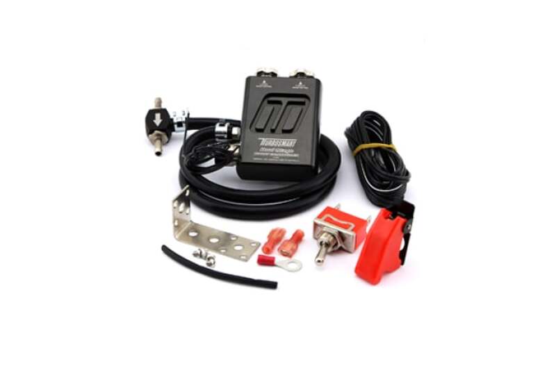 Turbosmart Dual Stage Boost Controller V2 in black, a car boost control device with dual-stage adjustment for enhanced performance.