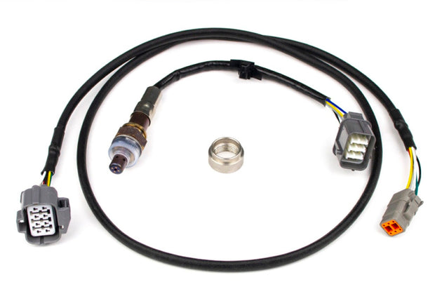 Haltech NTK wideband hardware pack with sensors and connectors for automotive wideband oxygen sensor installation.