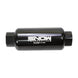 Snow Performance Snow 100 Micron Pre Filter for fuel systems with -10 ORB inlet and outlet, featuring durable filtration components.