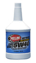 Red Line Euro-Series 5W40 motor oil quart bottle, high-performance automotive engine oil with red cap and label.