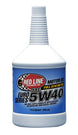 Red Line Euro-Series 5W40 motor oil quart bottle, high-performance automotive engine oil with red cap and label.
