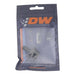 DeatschWerks matte black 8AN ORB male to 5/16-inch male barb fitting with O-ring for fuel or fluid connections.