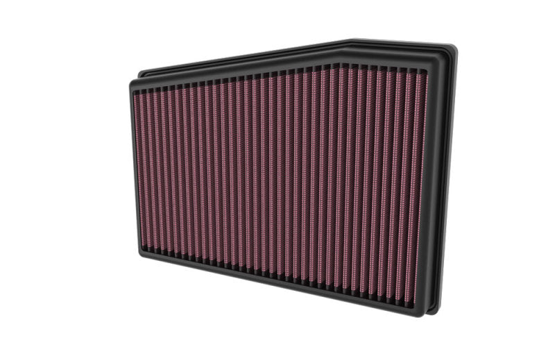 K&N Engineering Cadillac CT5 V8-6.4L replacement air filter, drop-in style, with pleated cotton filter media for engine airflow.