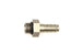 DeatschWerks 6AN ORB male to 3/8 inch male triple barb fitting with O-ring for fuel or oil lines, showing the fitting's detailed design.