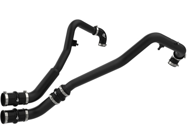 aFe BladeRunner black aluminum hot charge pipe for Ford F-150 V6-2.7L, 2-1/2 inch intercooler pipe with smooth finish