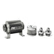DeatschWerks stainless steel 6AN inline fuel filter housing kit with 10-micron filter, 70mm size for automotive fuel systems