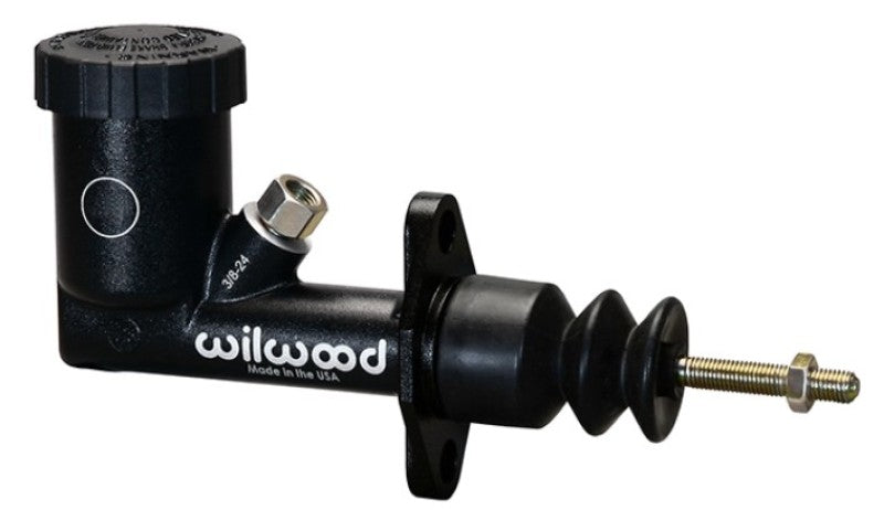 Wilwood GS Integral Brake Master Cylinder with .625-inch bore showing metal body and mounting hardware for automotive braking systems.