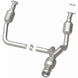 MagnaFlow direct fit catalytic converter for 2015 GMC Yukon XL V8 6.2L engine, metallic component with mounting flanges.