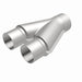 MagnaFlow Y pipe in aluminum with 2.5/3 inch diameter and 10-inch length, designed for exhaust system performance.