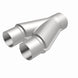 MagnaFlow Y pipe in aluminum with 2.5/3 inch diameter and 10-inch length, designed for exhaust system performance.