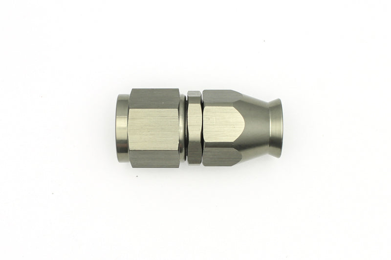 DeatschWerks 8AN female swivel straight hose end fitting with PTFE and olive insert for high-performance fluid connections.