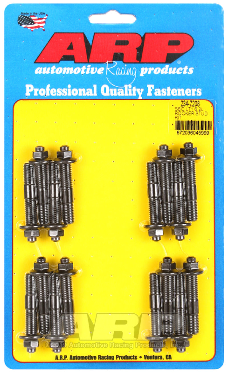 ARP SB Chevy LT1 6.2L rocker arm stud kit showing metal hardware components for engine valve train installation.