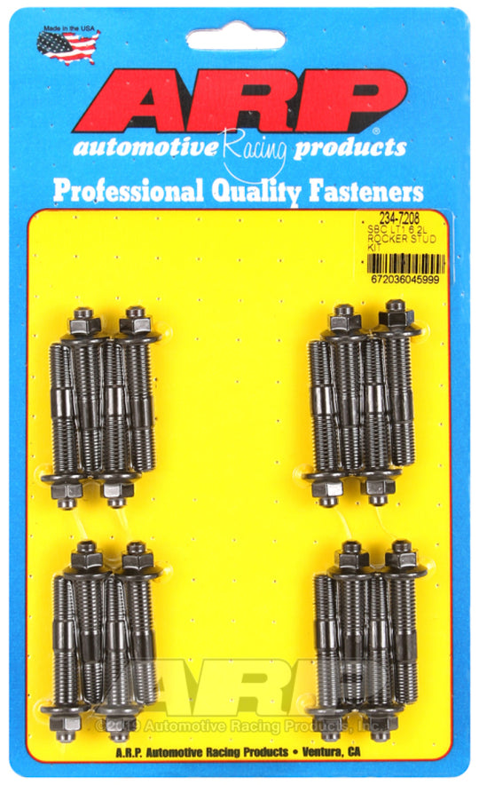 ARP SB Chevy LT1 6.2L rocker arm stud kit showing metal hardware components for engine valve train installation.