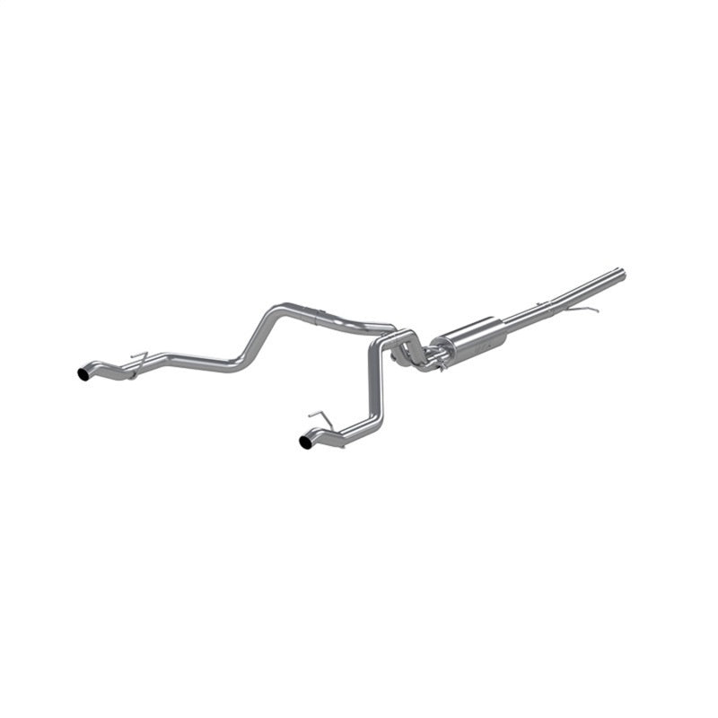 MBRP catback exhaust system for 2019 Chevrolet Silverado 1500 with 4.3L/5.3L engine, dual rear exit, T304 stainless steel