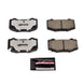 PowerStop Z26 rear performance brake pads with hardware for Cadillac ATS 2016-2019, showing the brake pad set and mounting hardware.
