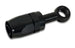 Black aluminum Vibrant -10AN banjo hose end fitting with M12 and 7/16 inch banjo bolt for hydraulic or fuel line applications.