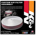 K&N 14-inch red custom air cleaner assembly with drop base, designed for direct fit air filters in automotive applications.