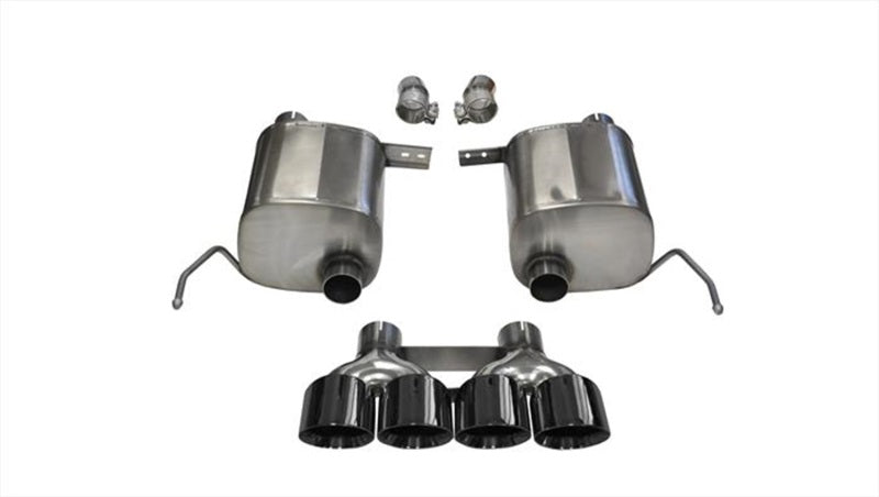 Corvette C7 coupe 6.2L V8 Corsa Performance axle back exhaust with black dual rear exit tips, model F6208.