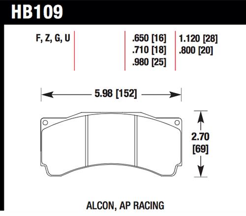 Hawk Performance HPS Street Brake Pads, performance brake pads for cars, shown with metal backing and friction material.