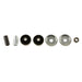 Bilstein 5125 Series lifted truck shock absorber showing collapsed and extended states, with durable metal construction.