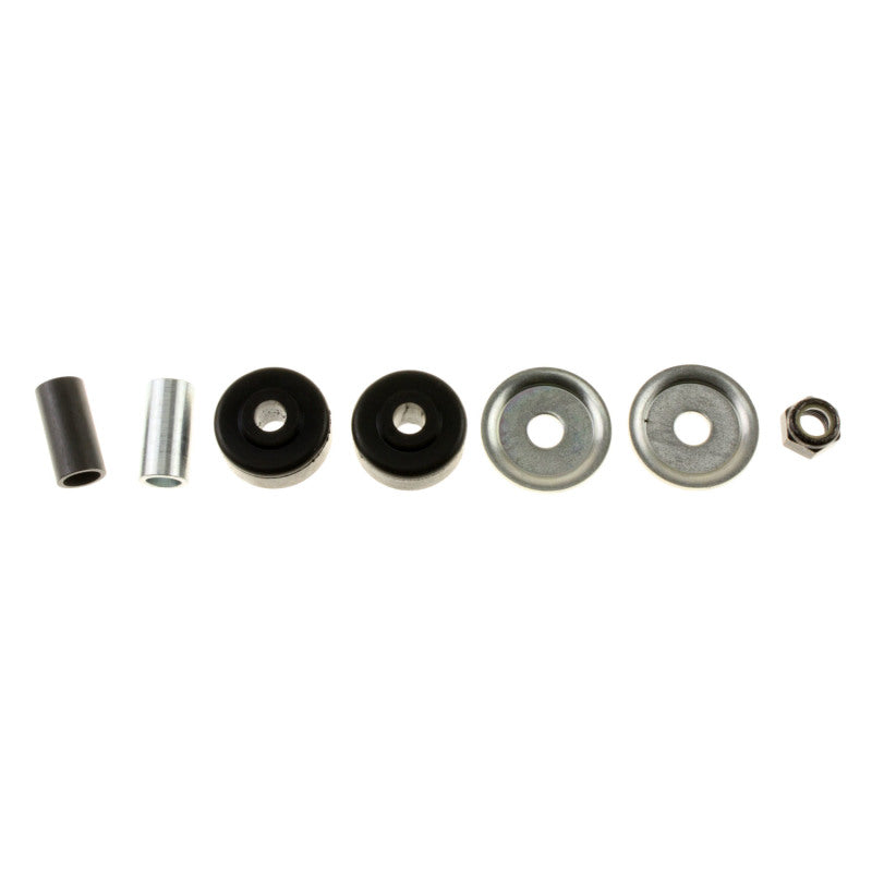 Bilstein 5125 Series lifted truck shock absorber showing collapsed and extended states, with durable metal construction.