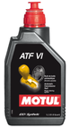 Motul 1L Transmission Fluid ATF VI synthetic gear oil container, designed for automatic transmissions and gear systems.