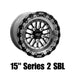 Belak Series 2 forged wheel with 15x10 inch size, 5x120 bolt pattern, high pad design, single beadlock, black finish.