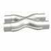 MagnaFlow Smooth Trans X 2.25/2.25 stainless steel X pipe with polished finish, designed for exhaust system performance.