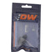 DeatschWerks matte black 8AN ORB male to 6AN male flare fitting with O-ring for automotive fluid connections.
