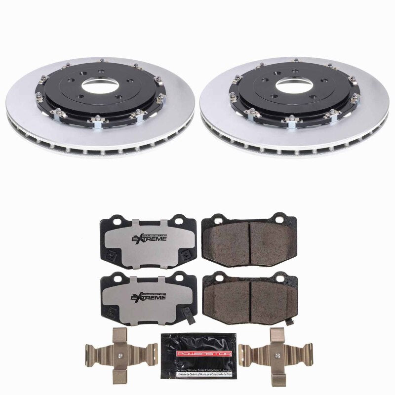 PowerStop Chevrolet Corvette rear Z26 coated brake kit with performance brake rotors and calipers for enhanced stopping power.