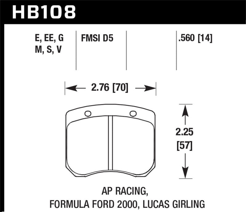 Hawk AP Racing 14mm blue 9012 race brake pads from Hawk Performance for high-performance racing brake system, shown in image.