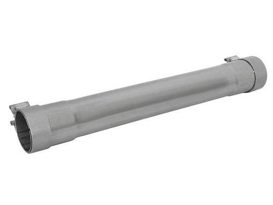 aFe MACH Force-Xp 409 SS muffler pipe with 2.5-inch inlet/outlet, 14-inch body, and 20-inch length for X pipe exhaust system