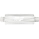 MagnaFlow Mag SS 7X7 30 muffler, stainless steel car exhaust component with 4-inch inlet and outlet, viewed from side angle