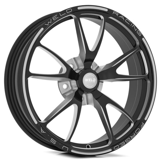 Black Weld Full Throttle 1-Piece forged wheel with 15x3.5 inches size, Strange Spindle MT, 1.75-inch backspacing, non-beadlock design.