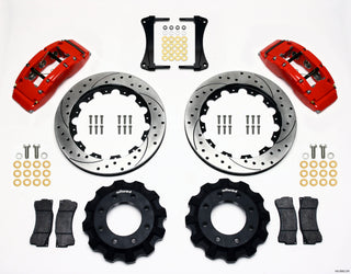 Wilwood TC6R front big brake kit with 16-inch drilled red rotors for 1999-2014 GM truck and SUV 1500 models