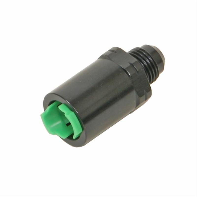 Black Fragola -6AN to 3/8 F. fitting, Lt-1 type, showcasing its durable metal construction and precise threading.