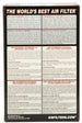 K&N Engineering oval drop-in air filter with 8-7/8 inch length, 5-1/4 inch width, and 3-1/4 inch height showing filtration media