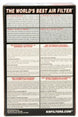 K&N Engineering oval drop-in air filter with 8-7/8 inch length, 5-1/4 inch width, and 3-1/4 inch height showing filtration media