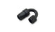 Vibrant 16AN 180-degree elbow hose end fitting with vibrant red and black finish, designed for high-performance fluid connections.